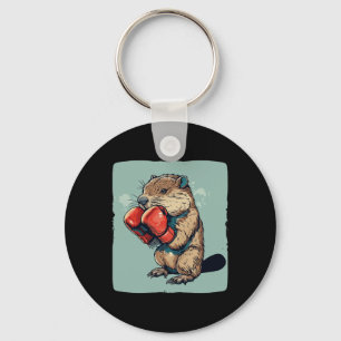 Bold Boxing Beaver For A Tough And Sporty Style Key Ring