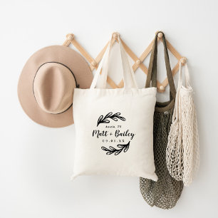 Bold Branch Wedding Monogram Tote Bag