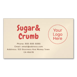 Bold Brand-Ready Bakery Magnetic Business Card