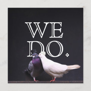 Bold Bride & Groom Birds We Do Wedding Invitation