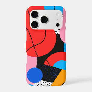 Bold Bright Abstract Shapes Modern iPhone Case