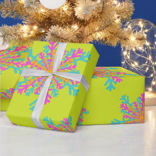 Bold Bright Colourful Snowflakes Modern Christmas Wrapping Paper