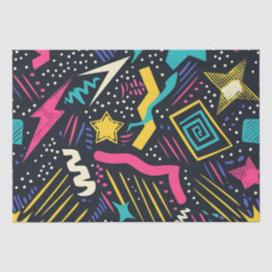 Bold Bright Colours 90s Abstract Funky Art Pattern Tissue Paper