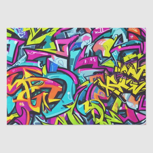 Bold Bright Colours Graffiti Street Art Pattern Tissue Paper (Front)