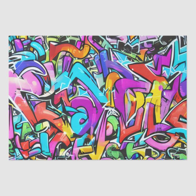 Bold Bright Colours Graffiti Street Art Pattern Tissue Paper (Front)