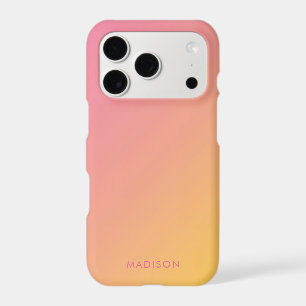 Bold Bright Girly Pink Yellow Gradient Ombré