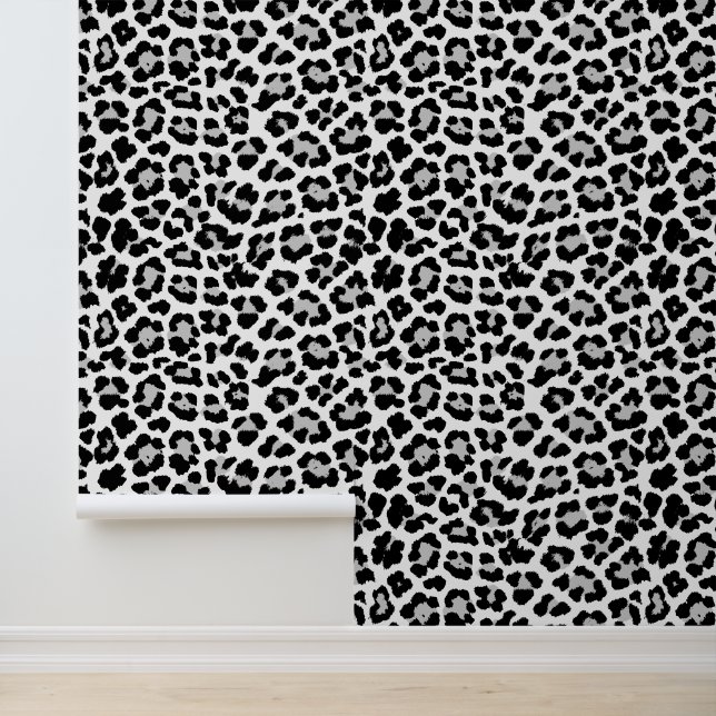 Bold Bright Green 1980s Punk Leopard Print Wallpaper (Application)