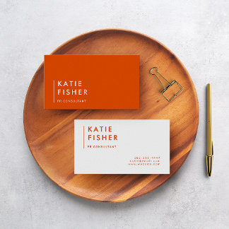Bold & Bright: Modern Orange & White Business Card