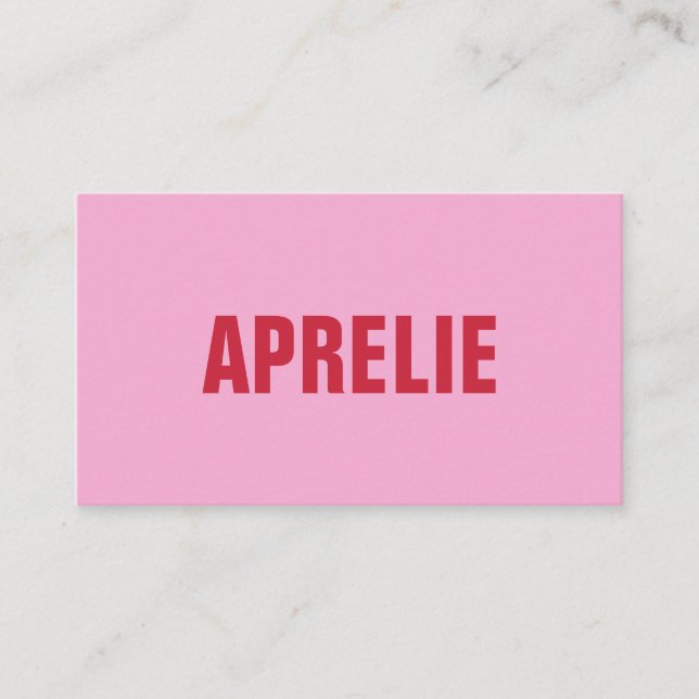 Bold Bright Modern Red Pink Creative Professional Business Card (Front)