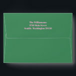 Bold Bright Modern Retro Pink Green 50th Birthday Envelope<br><div class="desc">Bold Bright Modern Retro Pink Green 50th Birthday Return Address Envelopes</div>