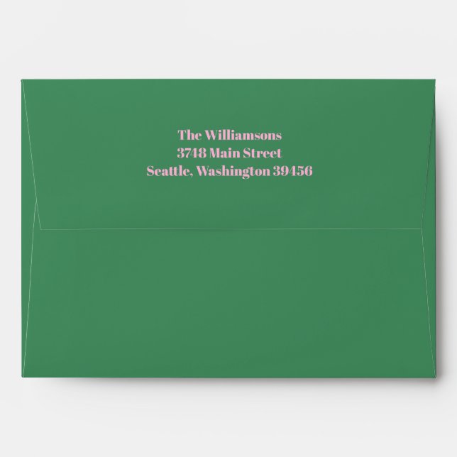 Bold Bright Modern Retro Pink Green 50th Birthday Envelope (Back (Top Flap))