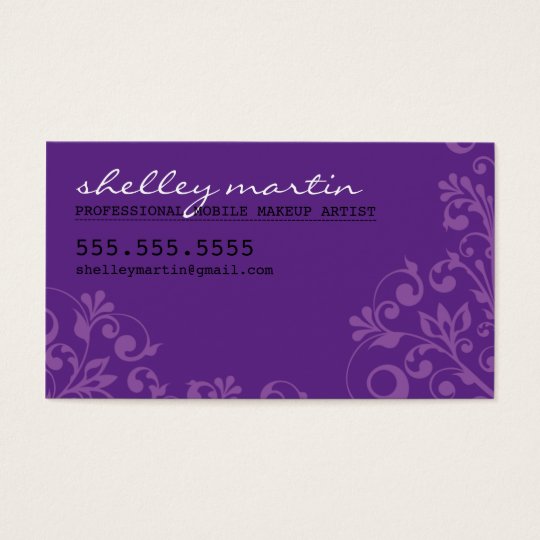BOLD bright organic swirl pattern violet purple Business Card