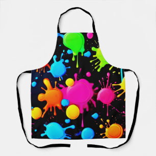 Bold & Bright Paint Splashes Apron