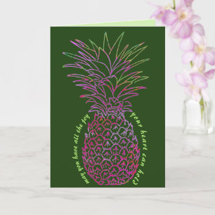 Bold Bright Pineapple Happy Birthday Card