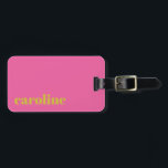Bold Bright Pink and Yellow Modern Personalised  Luggage Tag<br><div class="desc">Bold Bright Pink and Yellow Typography Modern Personalised Luggage Tag</div>