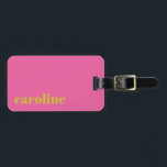 Bold Bright Pink and Yellow Modern Personalised  Luggage Tag<br><div class="desc">Bold Bright Pink and Yellow Typography Modern Personalised Luggage Tag</div>