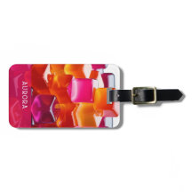 Bold Bright Pink Orange Abstract Jelly Cubes