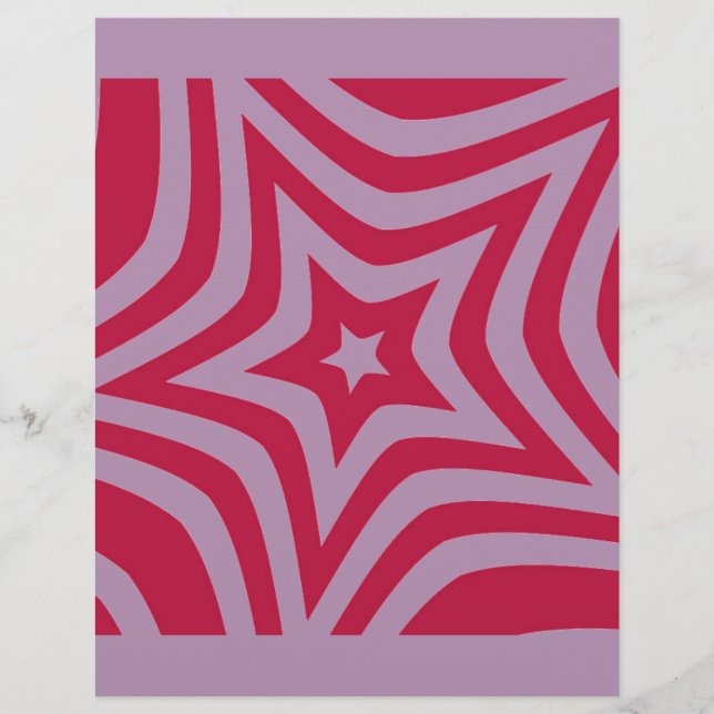 Bold & Bright Red & White Star in a Vector Pattern (Front)