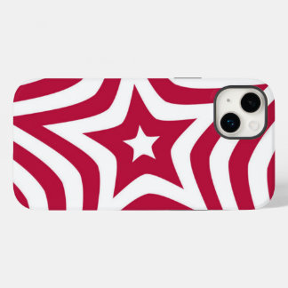 Bold & Bright Red & White Star in a Vector Pattern Case-Mate iPhone 14 Plus Case