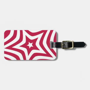 Bold & Bright Red & White Star in a Vector Pattern Luggage Tag