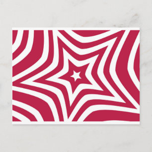 Bold & Bright Red & White Star in a Vector Pattern Postcard
