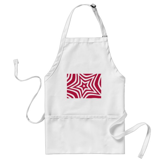 Bold & Bright Red & White Star in a Vector Pattern Standard Apron (Front)