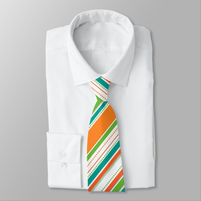 Bold Bright Stripes and Dots Tie (Tied)