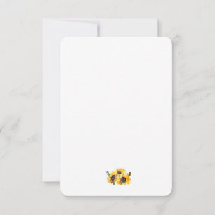 Bold Bright Sunflower Watercolor Fabulous 50 Thank You Card