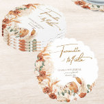 Bold Bright Terracotta and Tequila Bridal Shower Paper Coaster<br><div class="desc">Add a touch of elegance to your bridal shower with these Bold Bright Terracotta and Tequila Bridal Shower Paper Coasters. Featuring a beautiful watercolor floral design in terracotta hues, these coasters are perfect for protecting your surfaces while adding a sophisticated flair to your event. The modern and simple design complements...</div>