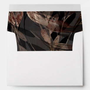 Bold Bronzy Floral Botanical Chic Wedding  Envelope