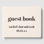 Bold Brown Cream Modern Custom Cute Bat Mitzvah Guest Book<br><div class="desc">This Bat Mitzvah guest book in brown and cream features bold, modern typography on a soft neutral background for a timeless look. Personalize the name and date to match your celebration details. A meaningful keepsake for guests to share notes, well wishes, and memories, it works beautifully at the welcome table...</div>