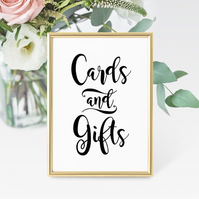Bold Brush Script Cards and Gifts Wedding Sign (Creator Uploaded)