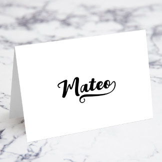 Bold Brush Script End O Swash Name Place Cards