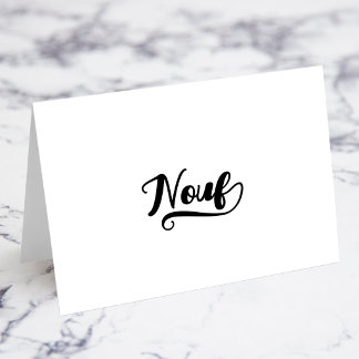 Bold Brush Script F Swash Name Place Cards