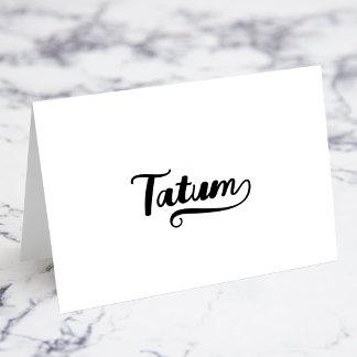Bold Brush Script M Swash Name Place Cards