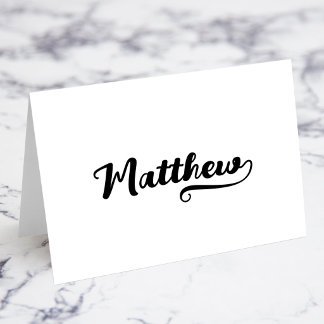 Bold Brush Script W Swash Name Place Cards