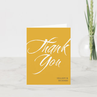 Bold brush stroke golden yellow thank you cards