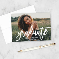 Bold Brush White Graduate Photo