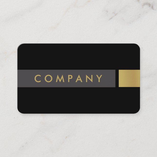 Bold brushed gold professional business card (Front)