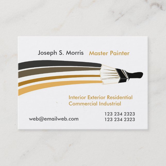 Bold  Brushstrokes Professional House Painters Business Card (Front)