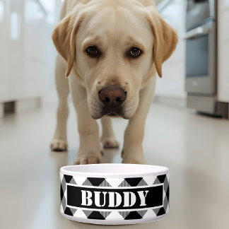 Bold Buffalo White Black Plaid Pattern Name Dog