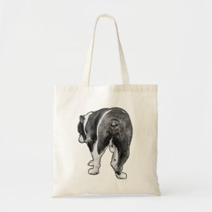 Bold Bulldog Stride with Snowy Texture Tote Bag