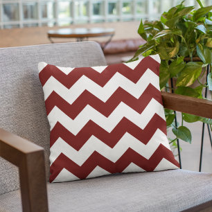 Bold Burgundy Chevron Pattern Cushion
