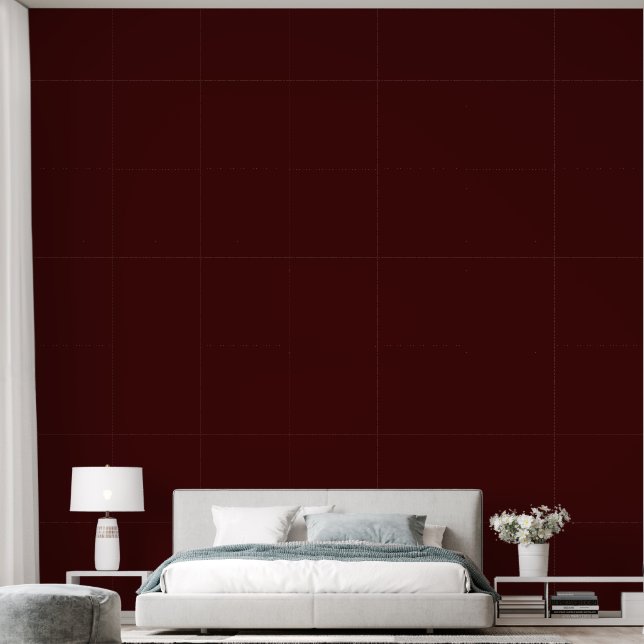 Bold burgundy colour wallpaper (Bedroom)