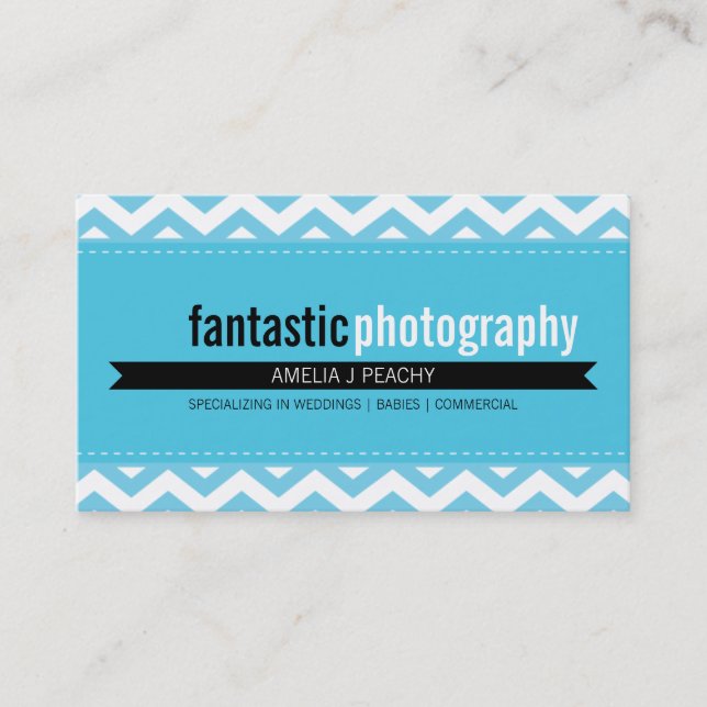 BOLD BUSINESS CARD :: simple modern chevron 5 (Front)
