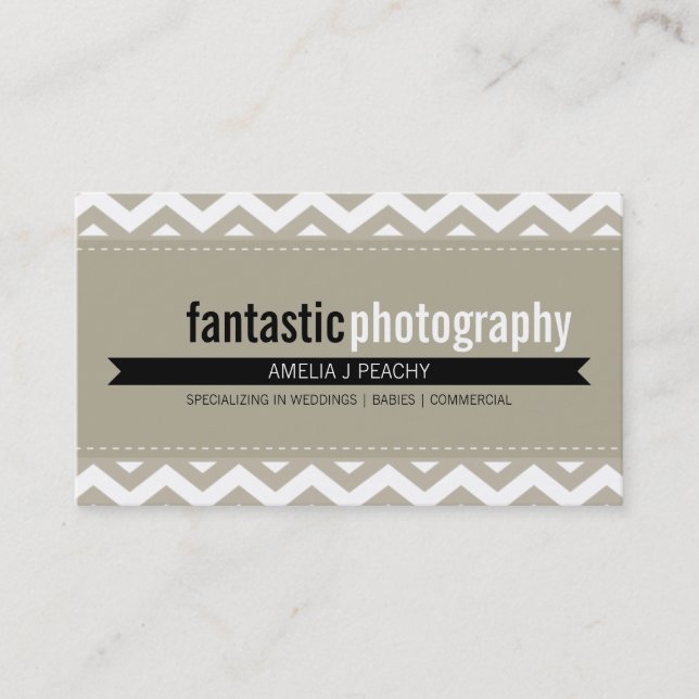 BOLD BUSINESS CARD :: simple modern chevron 8 (Front)