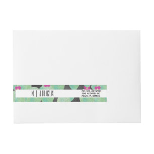 Bold Cactus Plants Greenery Wedding Logo Wraparound Address Label