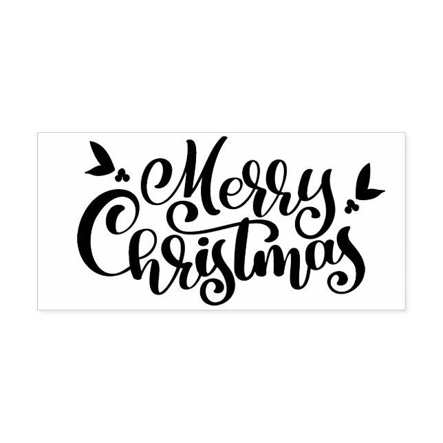 Bold Calligraphy Merry Christmas Rubber Stamp (Imprint)