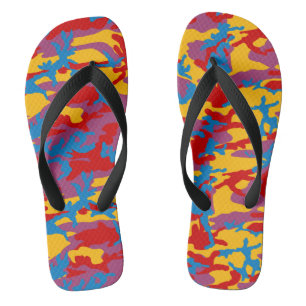 Bold Camo Pattern Flip Flops