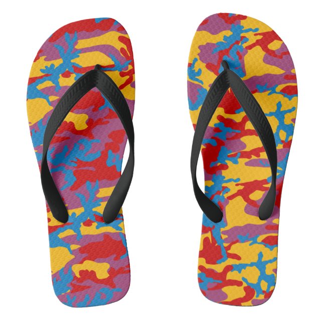 Bold Camo Pattern Flip Flops (Footbed)